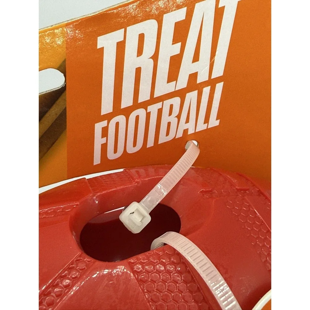 Nerf Dog Treat Football Dog Toy 6 Inch Red Rubber Interactive Dispenser 2870